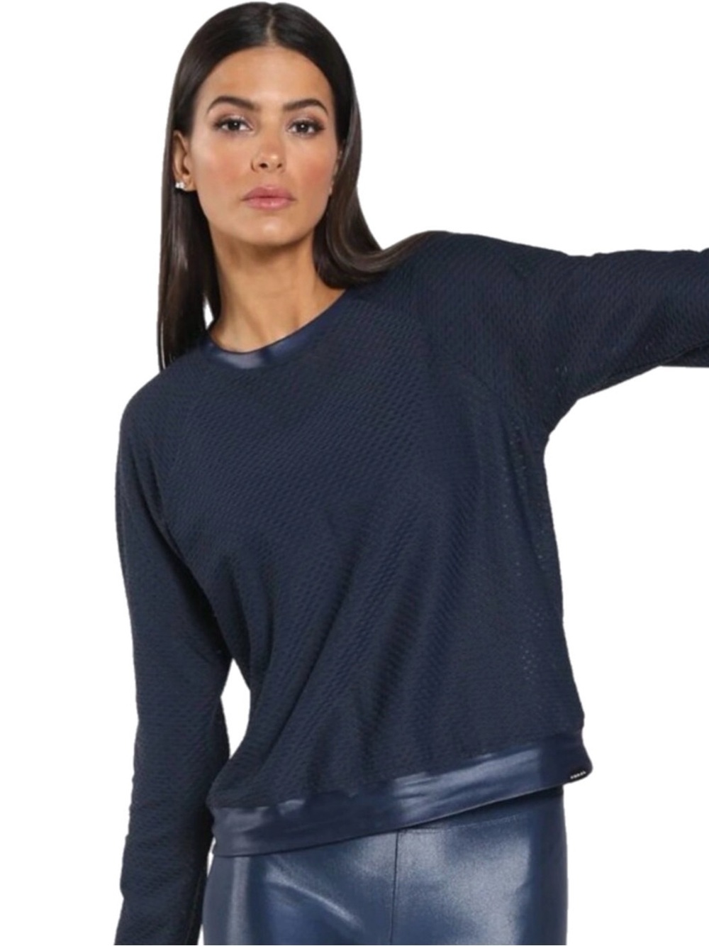 KORAL SOFIA NETZ PULLOVER - MIDNIGHT BLUE MEDIUM NEW WITH TAGS